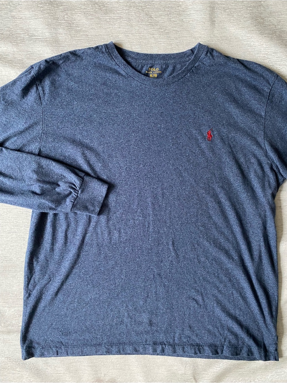 Polo by Ralph Lauren Men’s Cotton Long sleeve t-shirt  in Blue  Red Pony Logo